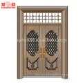 Luxury italian double entry door two leaf steel security door light color